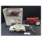 Die-Cast Cars, International Tractor & Bank.
