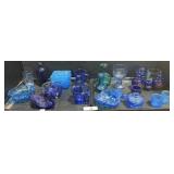 Hand Blown Cobalt Glass, Vases, Bottle, Dishes.