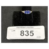 10k Gold Blue Gemstone Ring.