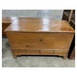 Dove Tail Blanket Chest w/ 19C Fraktur.