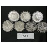 7 .999 Fine Silver Rounds.