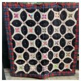 Floral Pattern Quilt With Hand Embroidery.