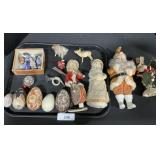 Christmas Spun Cotton Ornaments, Etched Eggs.