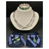 Sterling Silver & 18K Gold Konstantino Green Onyx.