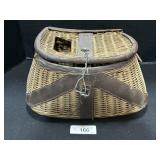 Woven Wicker Fishing Creel Basket.