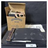 Brumberger Slides & Viewer, B&W Photos.