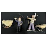 Early Spun Cotton Christmas Ornaments.