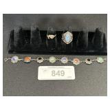 Sterling Silver Rings & Bracelet.