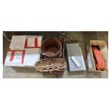 VCS/DVD Player, Lighted Wreath, Wicker Baskets.