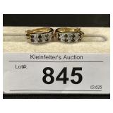 Gold Overlay Sterling Silver Gemstone Earrings.