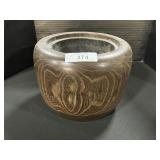 Small Wooden And Copper Hibachi.