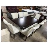 Dining Table w/ 2 Leaves & 8 Chairs.