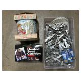 Heated Seat Cushion, Metal Brackets, Tin.