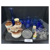 Cobalt Blue & Clear Glass, Japan Figurine.