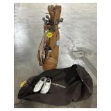 PGA Golf Clubs w/ Carrier & Shoes.