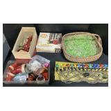 Christmas Lights, Ornaments & Easter Basket.