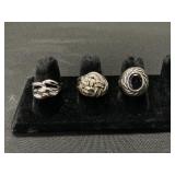 Sterling Silver Ring W/ 14 KT Gold Accents.