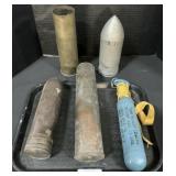 WWII Raft Inflator, Projectiles And Shells.
