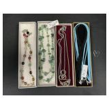 Sterling Silver, Scarab, Stone & Suede Necklaces.