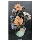 Hand Crafted Glass Flowers & Leaves.