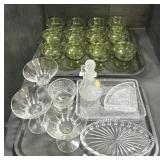 Crystal, FV Stemmed Glasses, Trays.