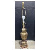 Ornate Brass Oriental Base Table Lamp.;