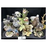 Boehm Bird, Frog, Panda Figurines.