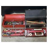 2 Metal Toolboxes w/ Tools & Hatchet.