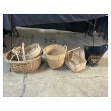 Baskets, Toleware Eagle & Shield Waste Can.