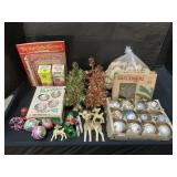 Vintage Christmas, Lights, Ornaments, Mini Trees