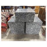 (3) Blue Pearl Granite Planter Stands, Side