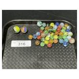 Various Vintage Glass Marbles & Shooter Marbles.