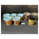 8 Vintage Tin Child Sand Pails / Buckets.n