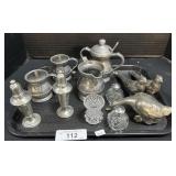 Pewter S&P Shakers, Creamer & Sugar Bowl.