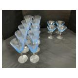 14 Cambridge Style Stemmed Glasses.