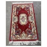 Hand-Woven Chinese Aubusson-Style Wool Rug.