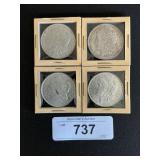 4 90% Silver 1891, 1902, 1921 Morgan Dollars.
