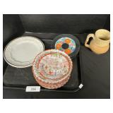 Japanese Porcelain Plates, Stoneware Jug.