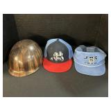 Military Helmet Liner, Sam Adams & JHS HS Hats.