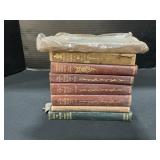 8 Early 19th C. Leather Books, Poe, Austin, Hugo.