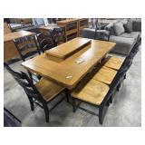 Rustic Solid Oak Dining Table & Ladderback Chairs.