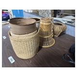 Oriental Style Woven Rattan Baskets.