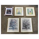 4 Art Prints & 1 Seneca Lake Framed Picture.