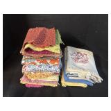 Embroidered Hand Towels, Fabric Pieces.