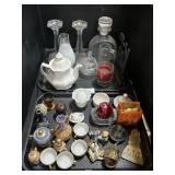 Japan Tea Set, Glass Decanter, Hen On Nest.