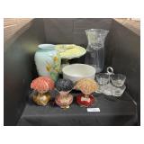 Dolly Grams, Floral Vase & Cake Stand, Glassware.