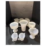 Milk Glass Table Decor.