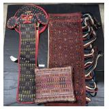 Beaded Elephant Mask, Yamoud Saddle Bag.