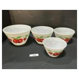 Fire King Apples & Cherries Nesting Bowls