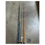 3 Amerola Pittsburgh Billiard Pool Sticks.